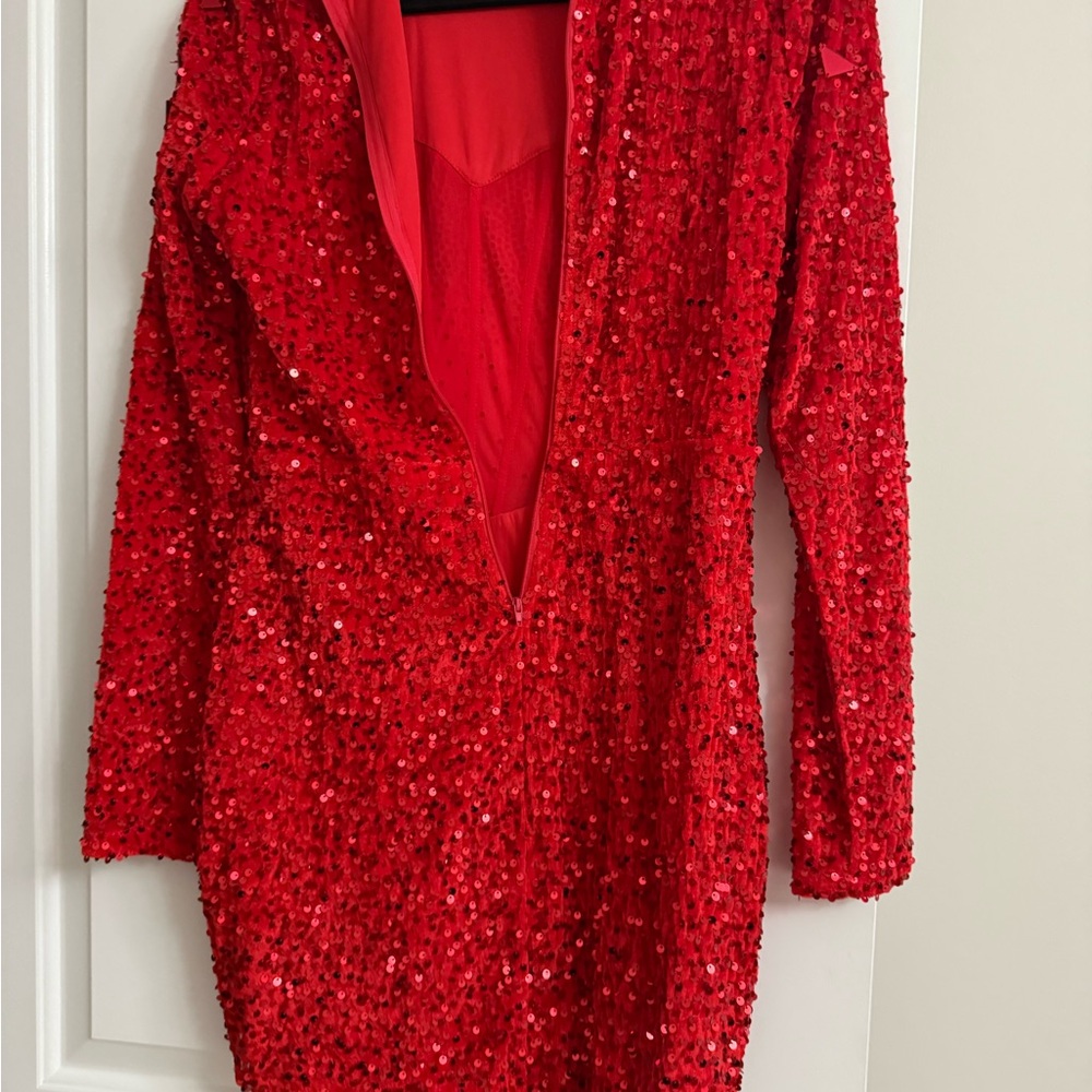 Elegant Red Sequin Dress